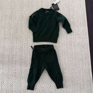 NAADAM Dark Green Cashmere Sweater and Joggers Set